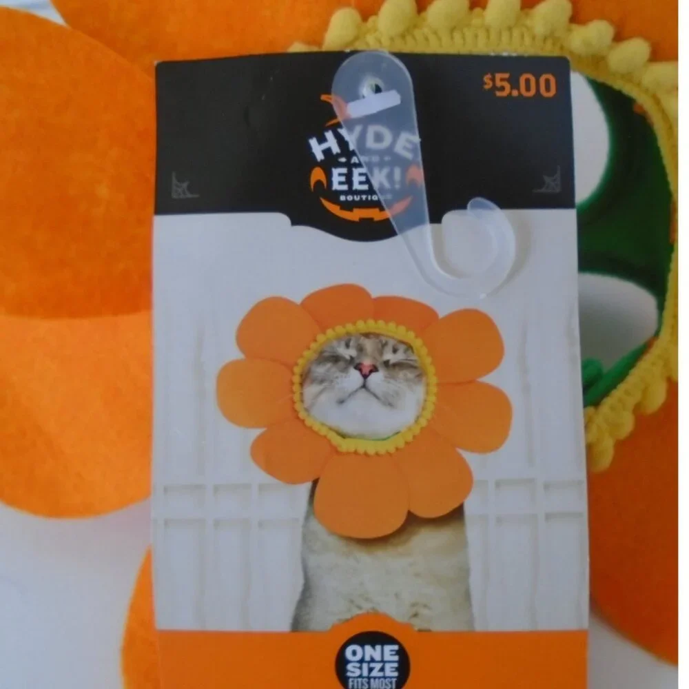 Sunflower head piece costume for cat or small dog - Halloween - NEW
